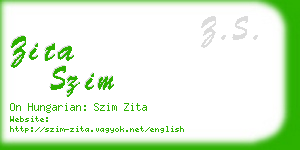 zita szim business card